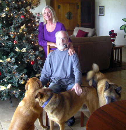 Merry Christmas from Dan, Jeanie, Princess, Shadow and Ruff