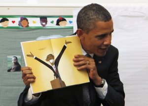 Obama cartoon book about himself